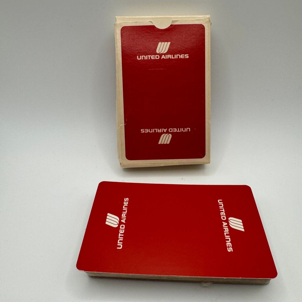 VTG United Airlines Playing Cards Deck Red Airline Memorabilia Collectible